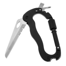 Multifuntionele Carabiner - 5-in-1 - Musketonmes - Karabijnhaak - Schroevendraaiers - Bieropener - RVS-staal
