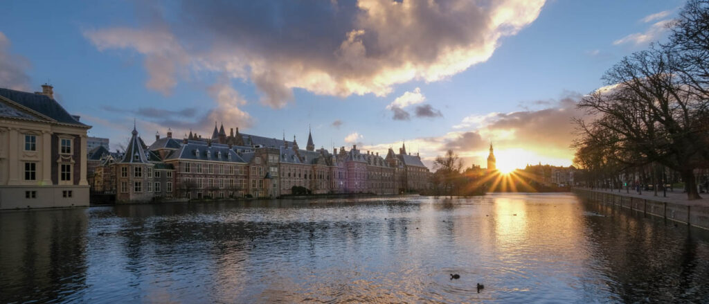 De Hofvijver in Den Haag met het Binnenhof, gefotografeerd tijdens de workshop