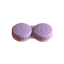 Lensbakjes - 2 stuks - Paarse doppen - Compact - Antibacterieel - Paars - L/R Inscriptie - Lenzenhouders - Lenzendoosjes