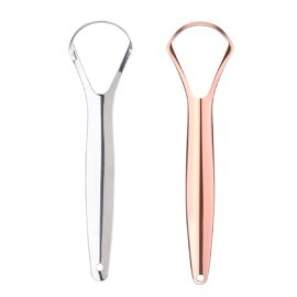 Duo-set RVS tongschrapers: zilver en brons/roségoud