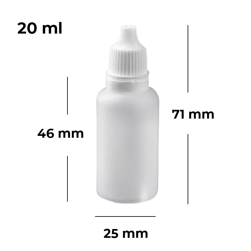 Afmetingen reisflesje 20 ml