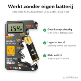 Werkt zonder eigen batterij