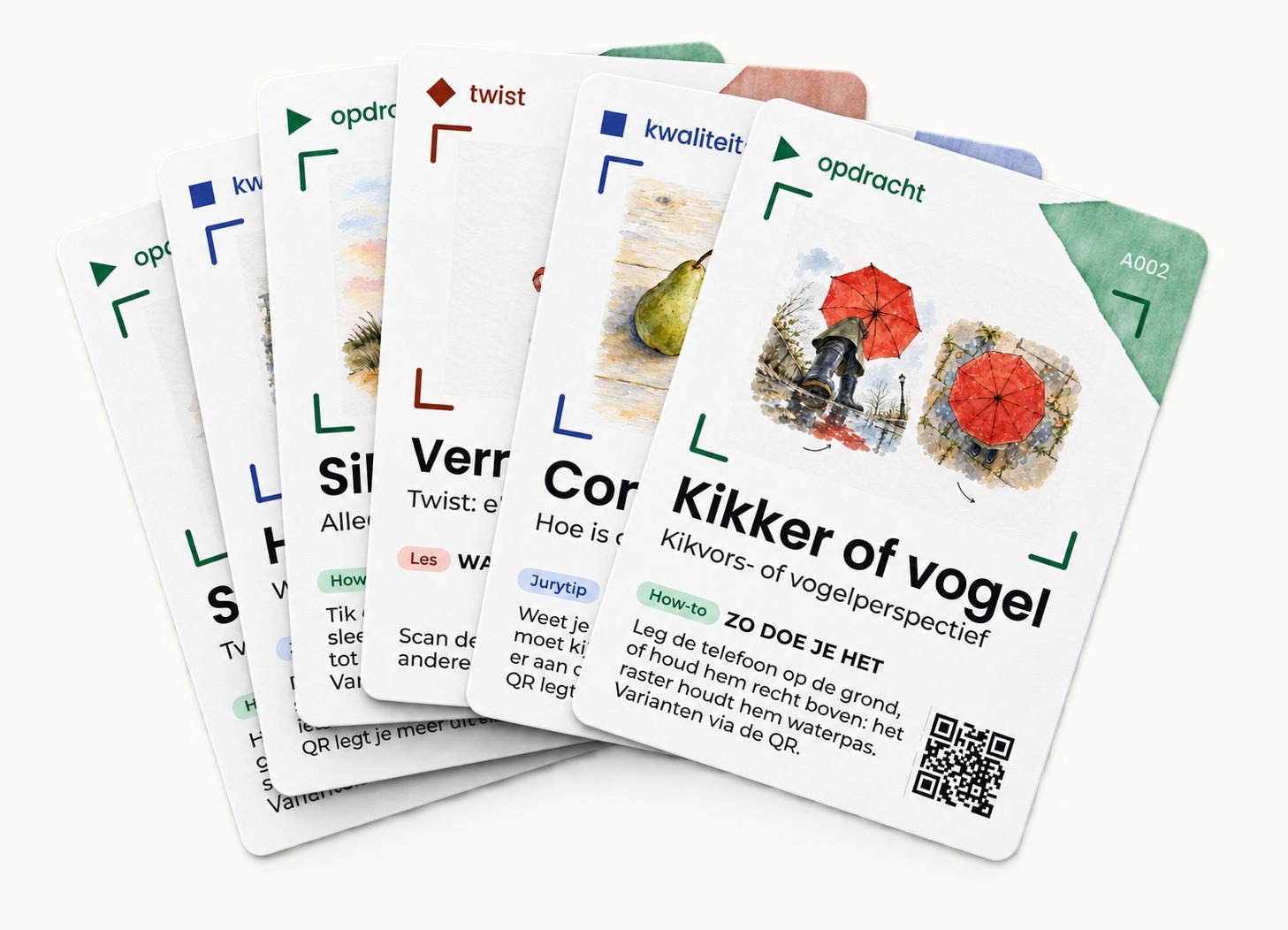Snapdeck kaartspel: opdracht-, kwaliteit- en twistkaarten