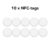 10 anti-metaal NFC-stickers NTAG215, 25 mm rond, wit